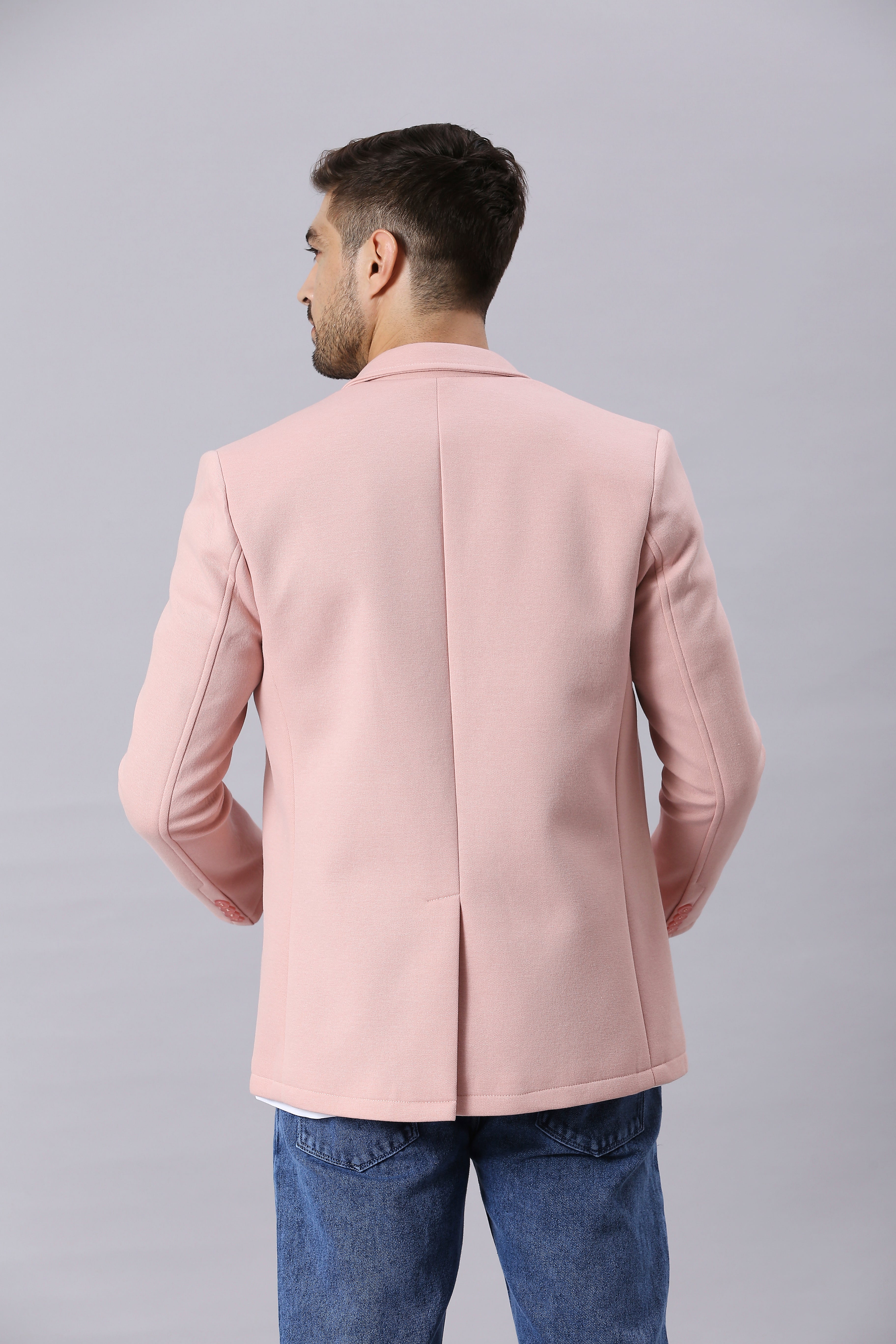 Pale Pink Casual Blazer