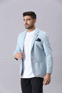 Pale Aqua Casual Blazer