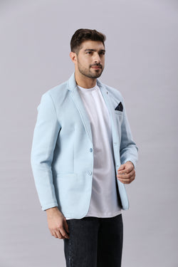 Pale Aqua Casual Blazer