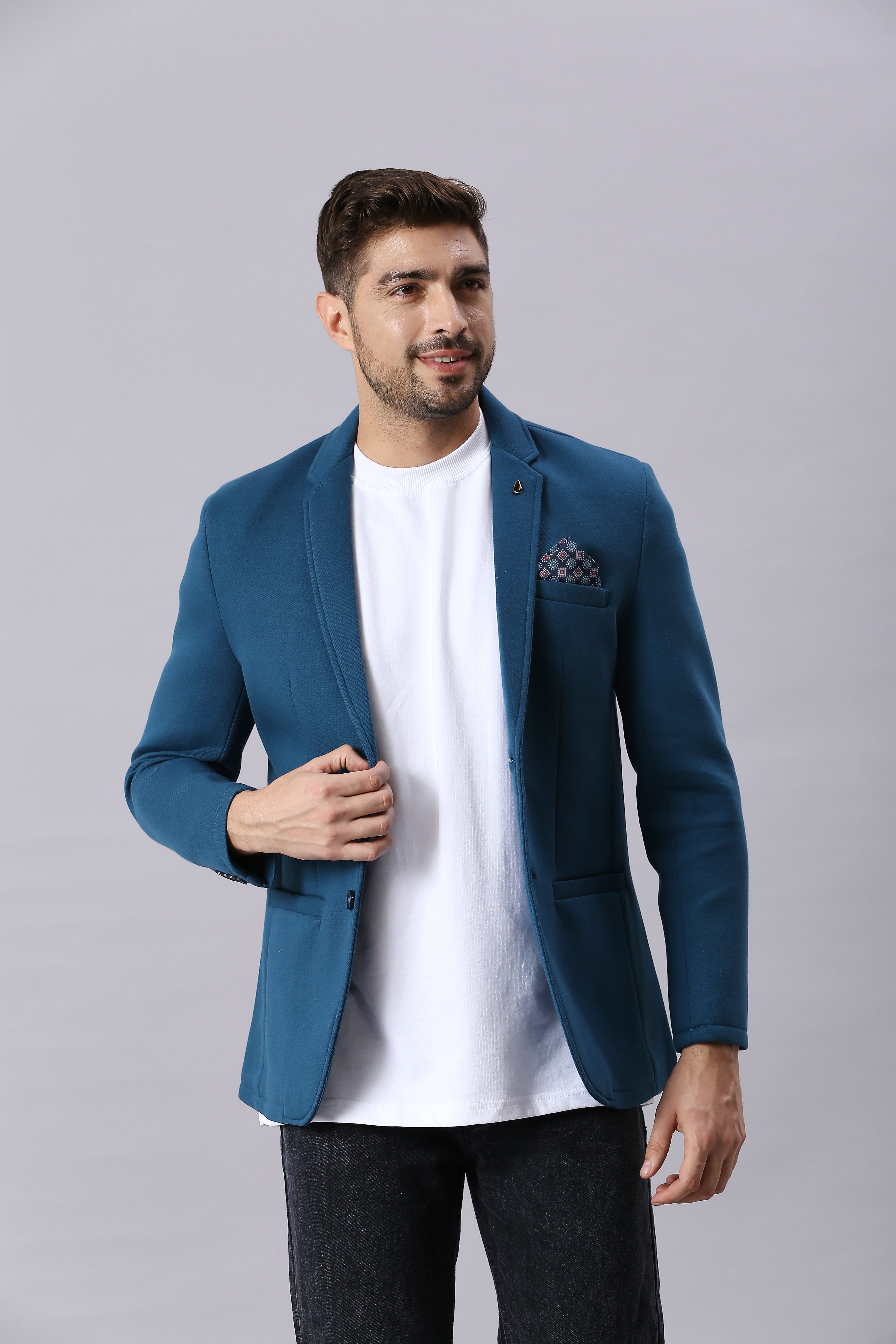 Nile Blue Casual Blazer