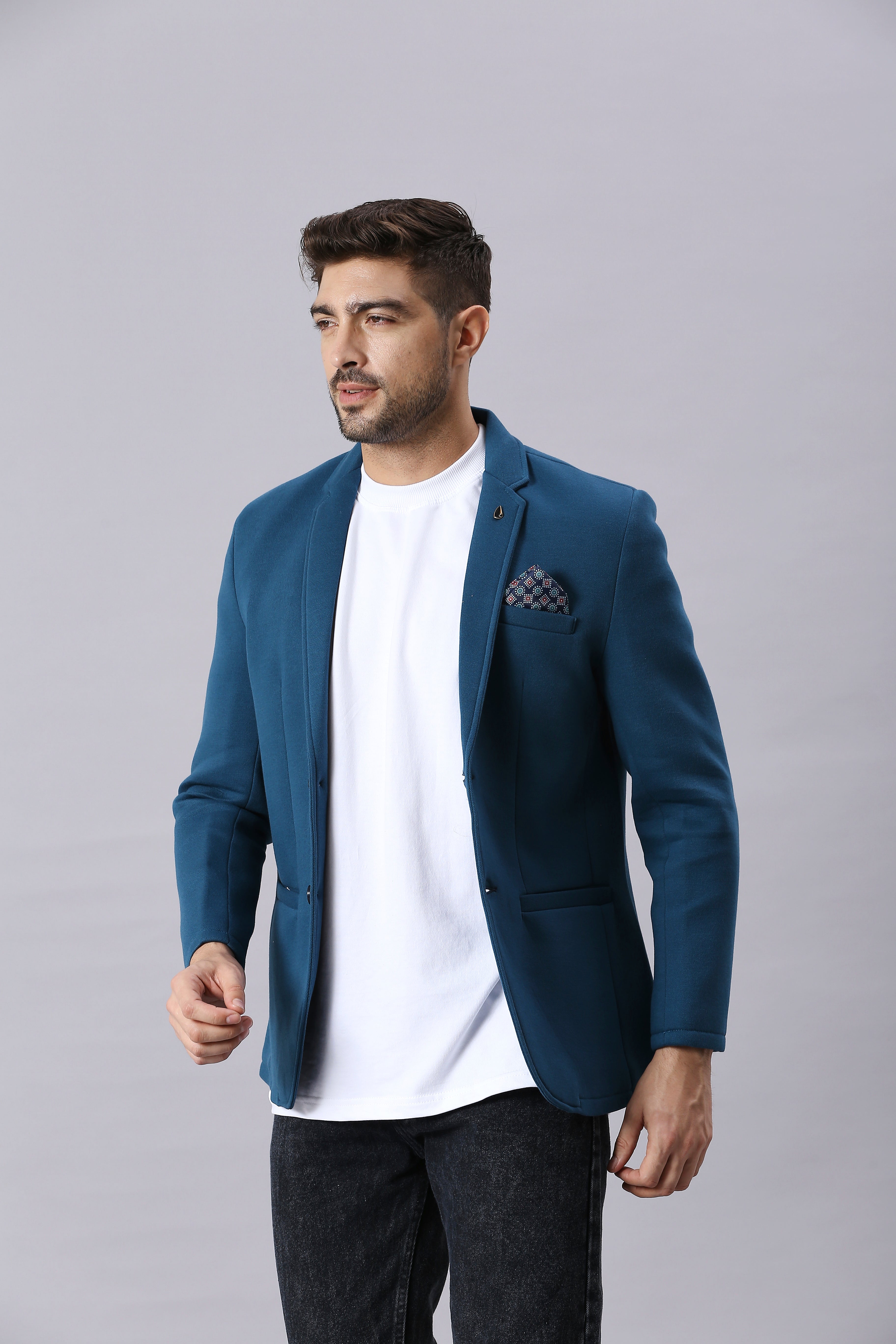 Nile Blue Casual Blazer