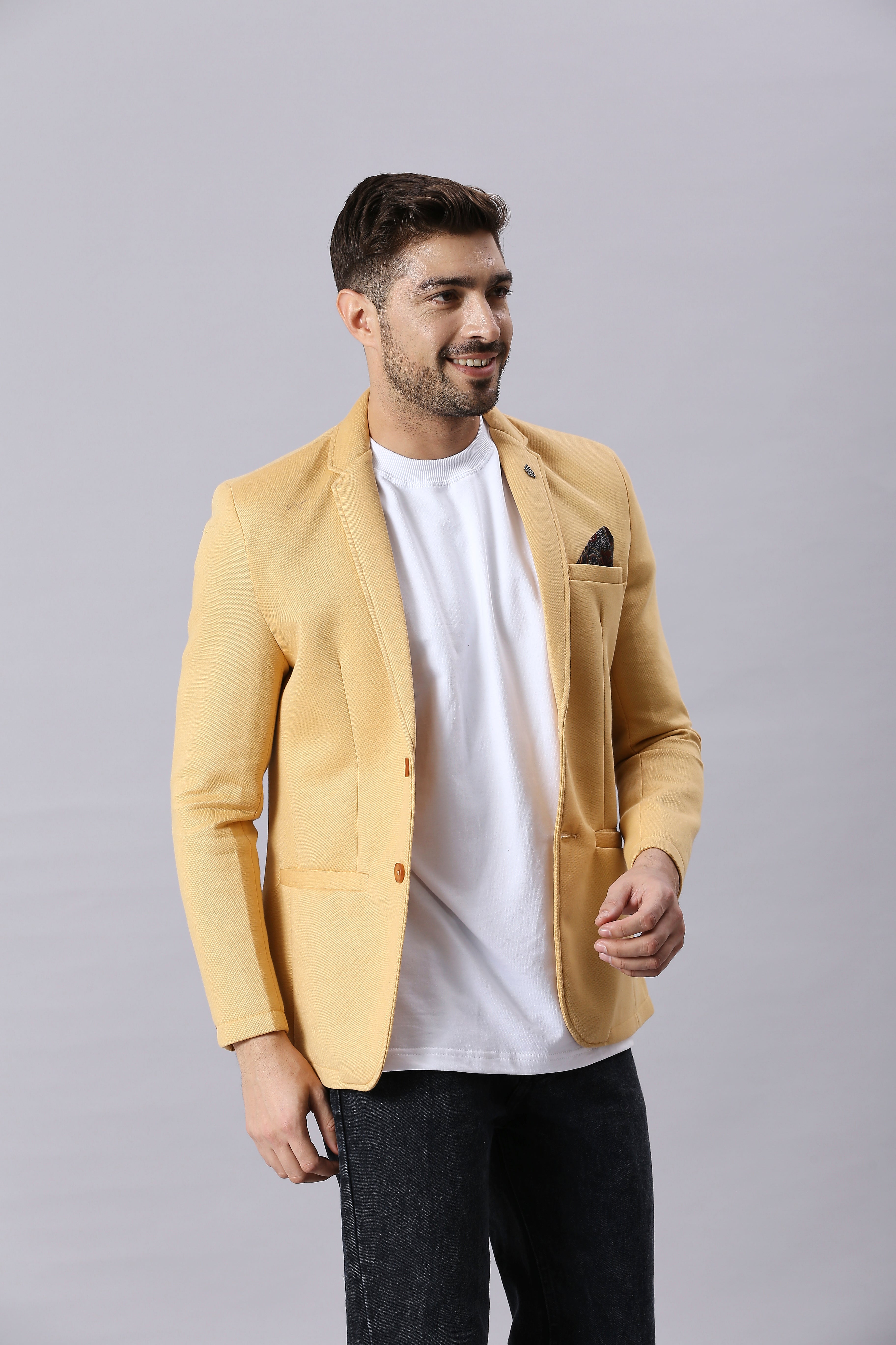 Pale Gold Casual Blazer