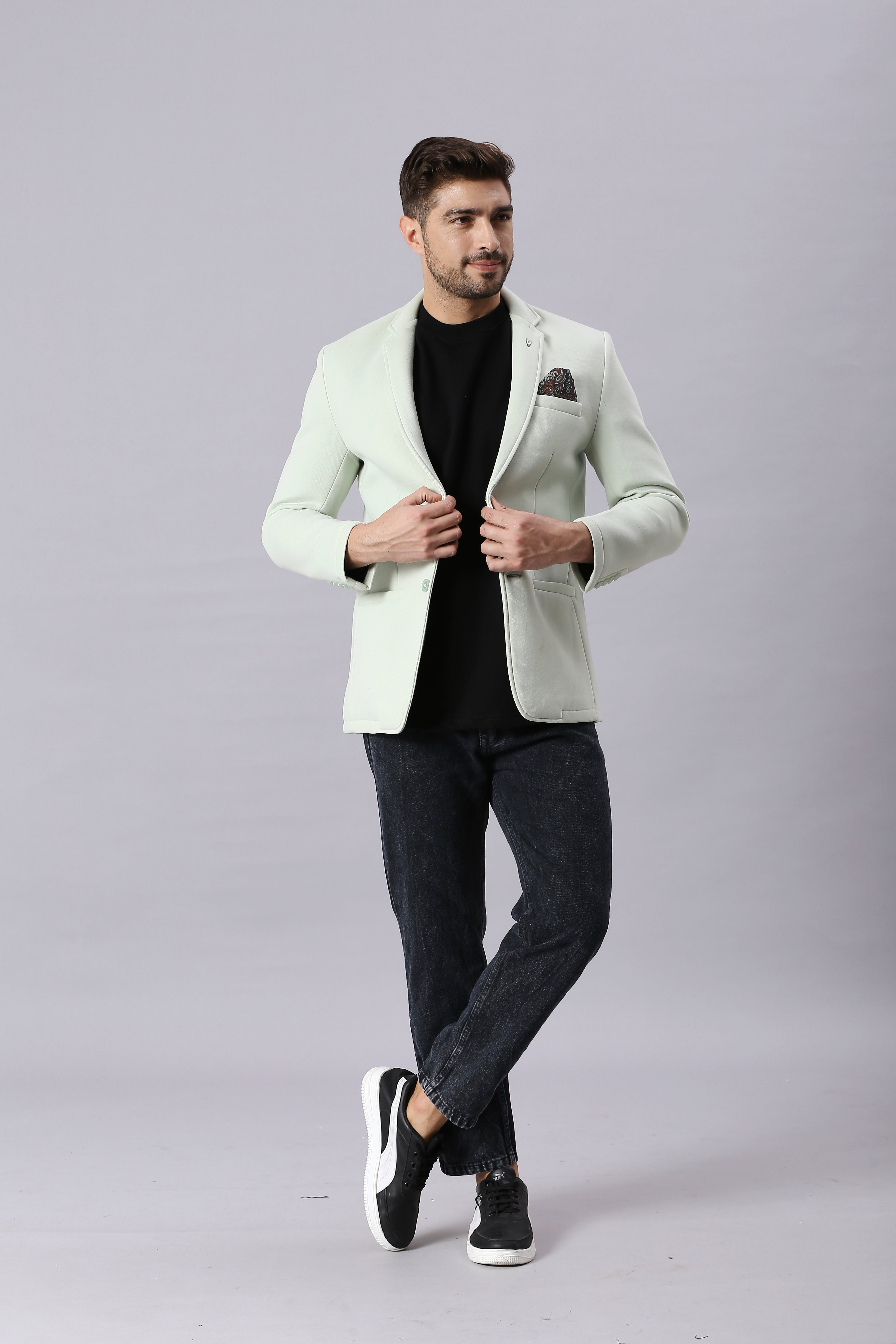 Celadon Green Casual Blazer