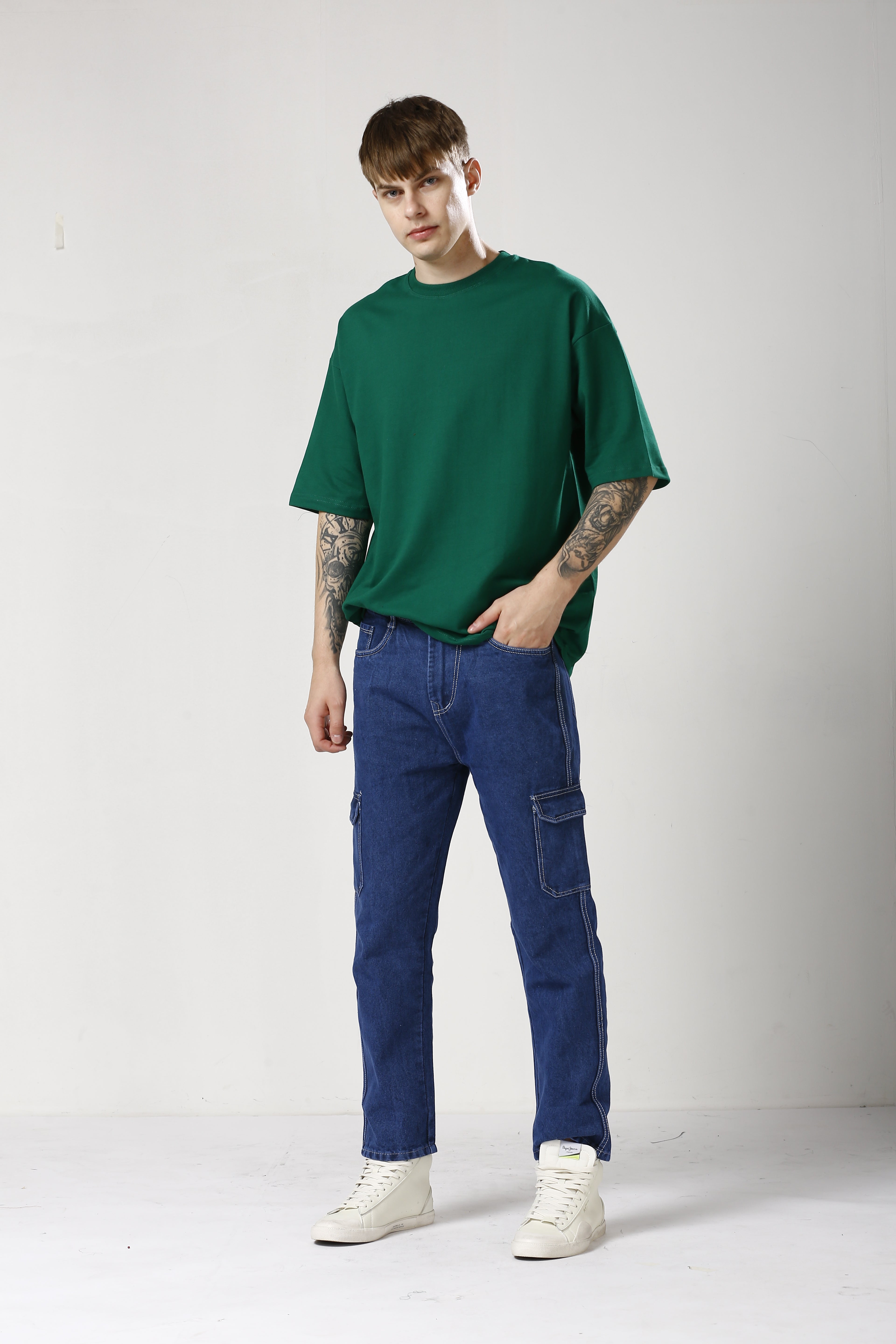 Oversized Green Cotton T-Shirt