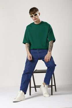 Oversized Green Cotton T-Shirt