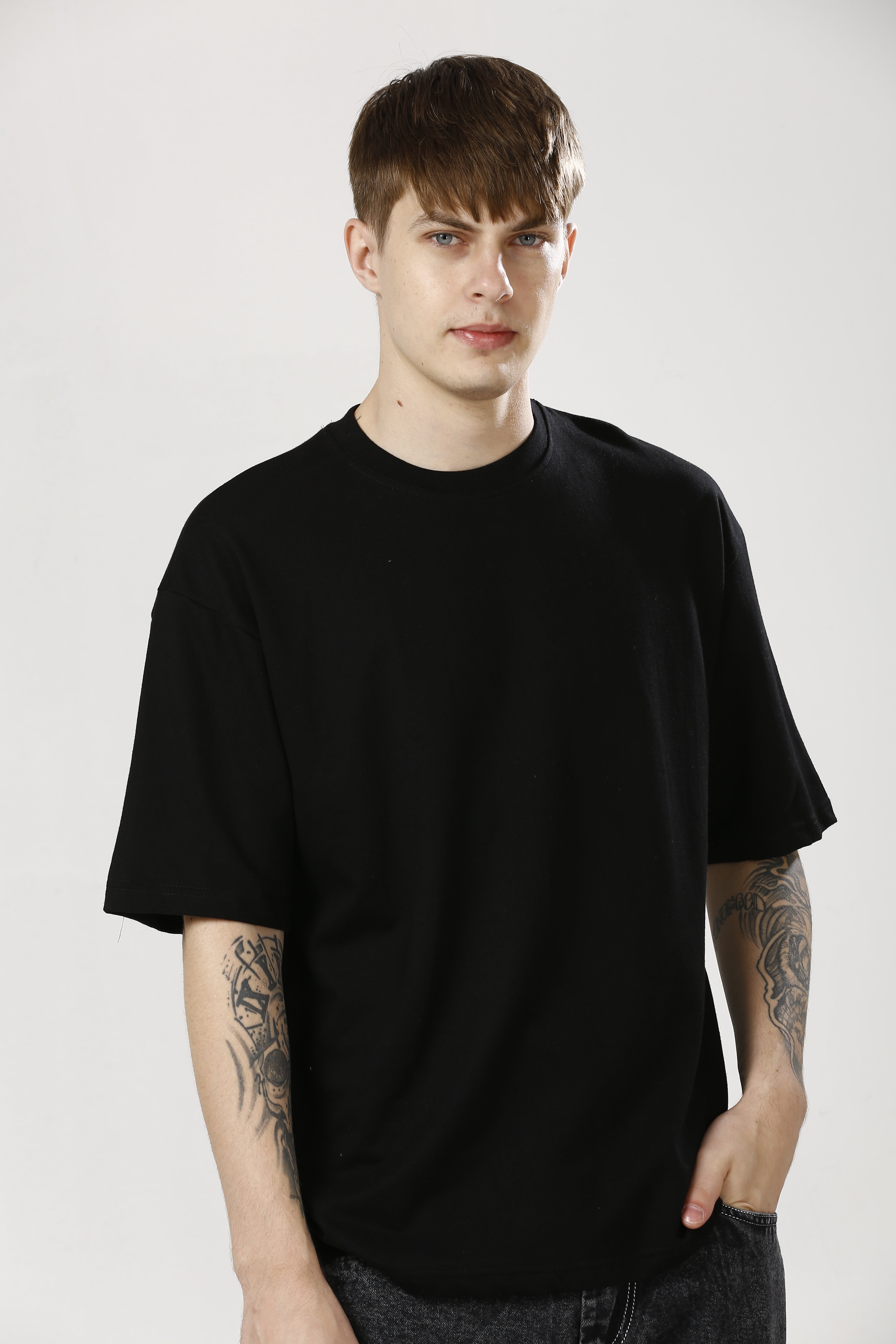 Oversized Black Cotton T-Shirt