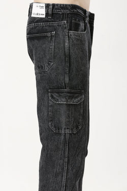 Trendy Black Baggy Fit Cargo Jeans