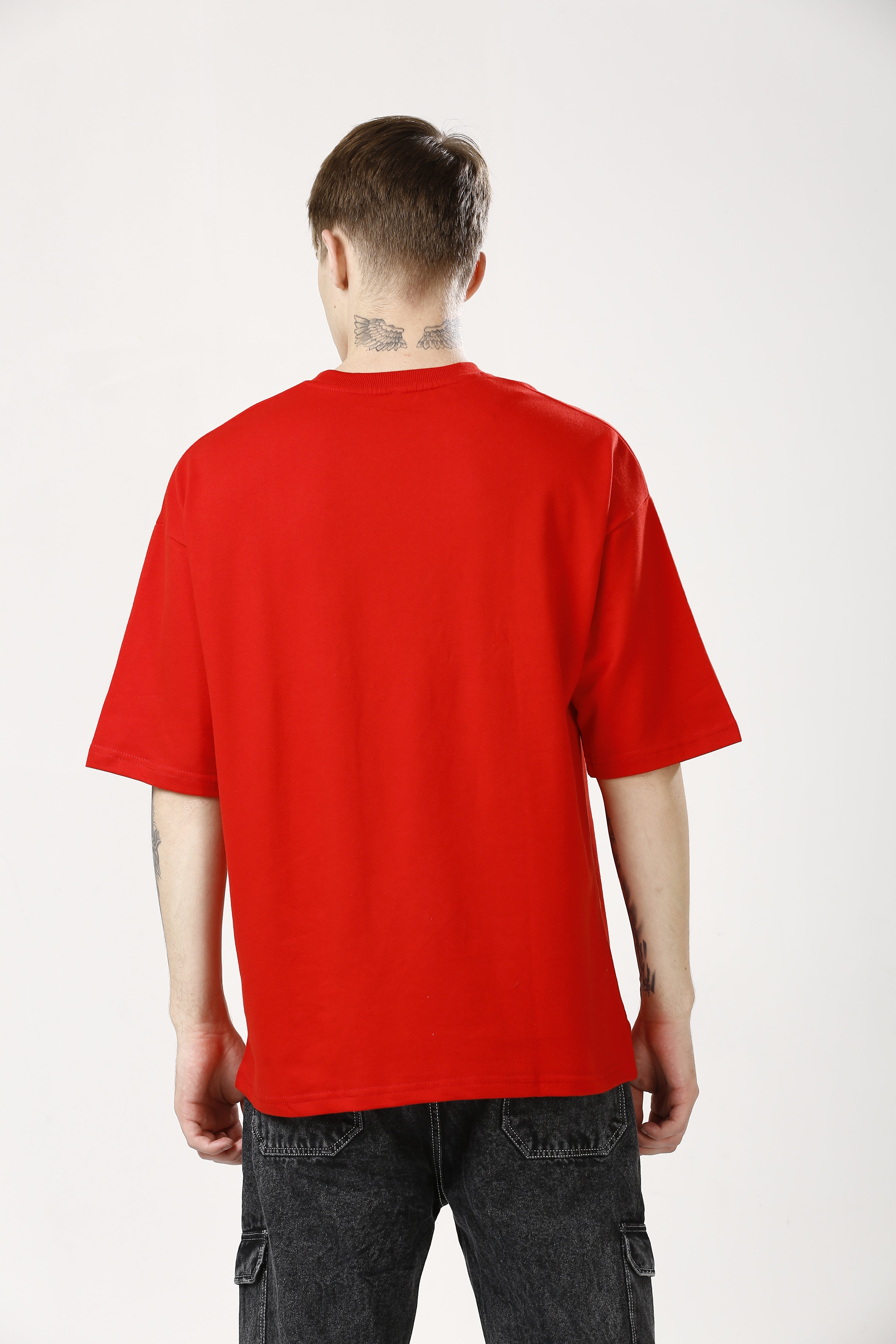 Oversized Red Cotton T-Shirt