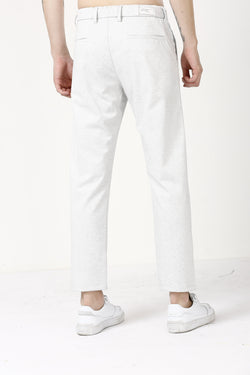 Ash White Korean Style Stretchable Pants