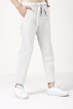 Ash White Korean Style Stretchable Pants