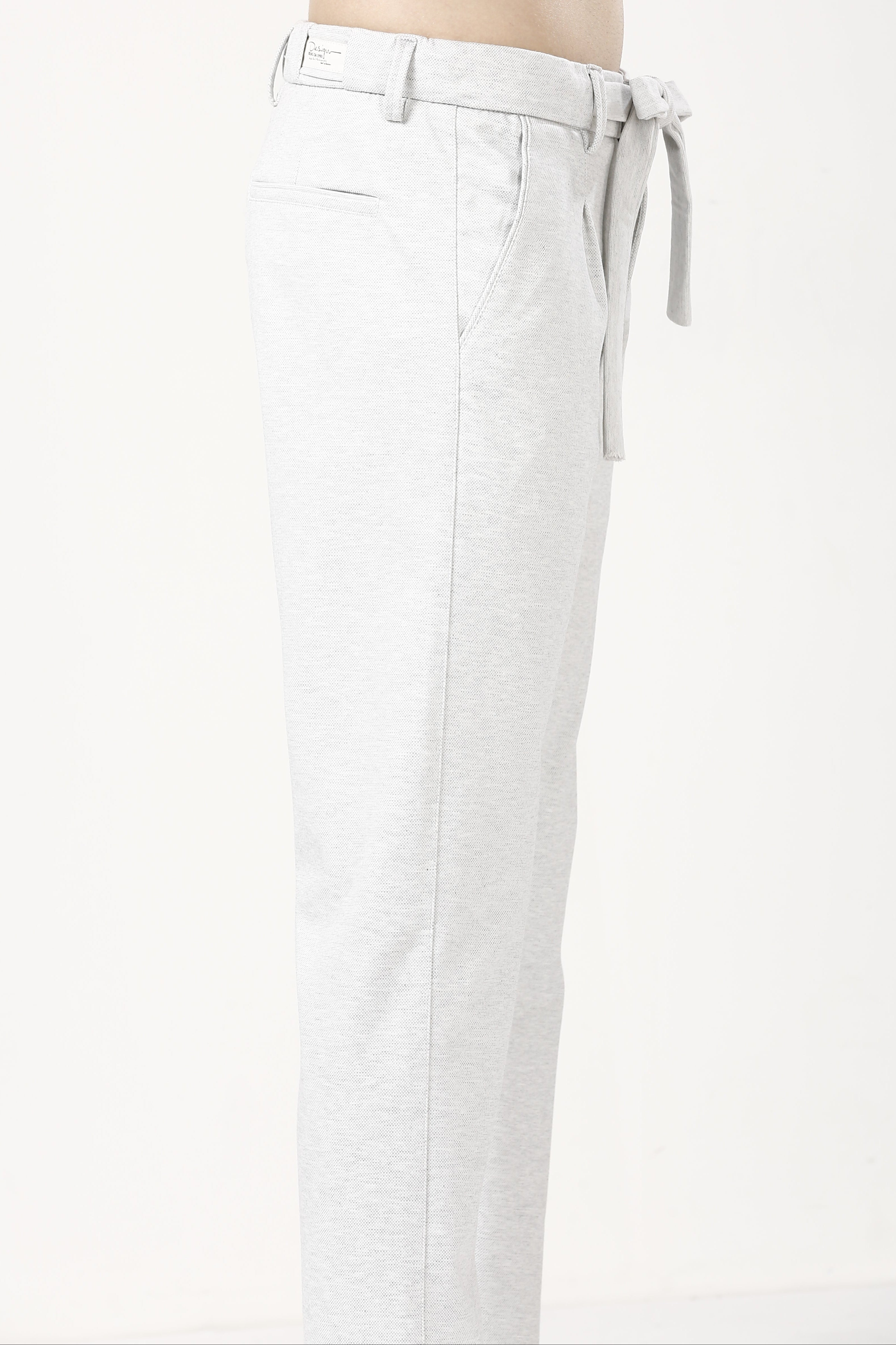 Ash White Korean Style Stretchable Pants