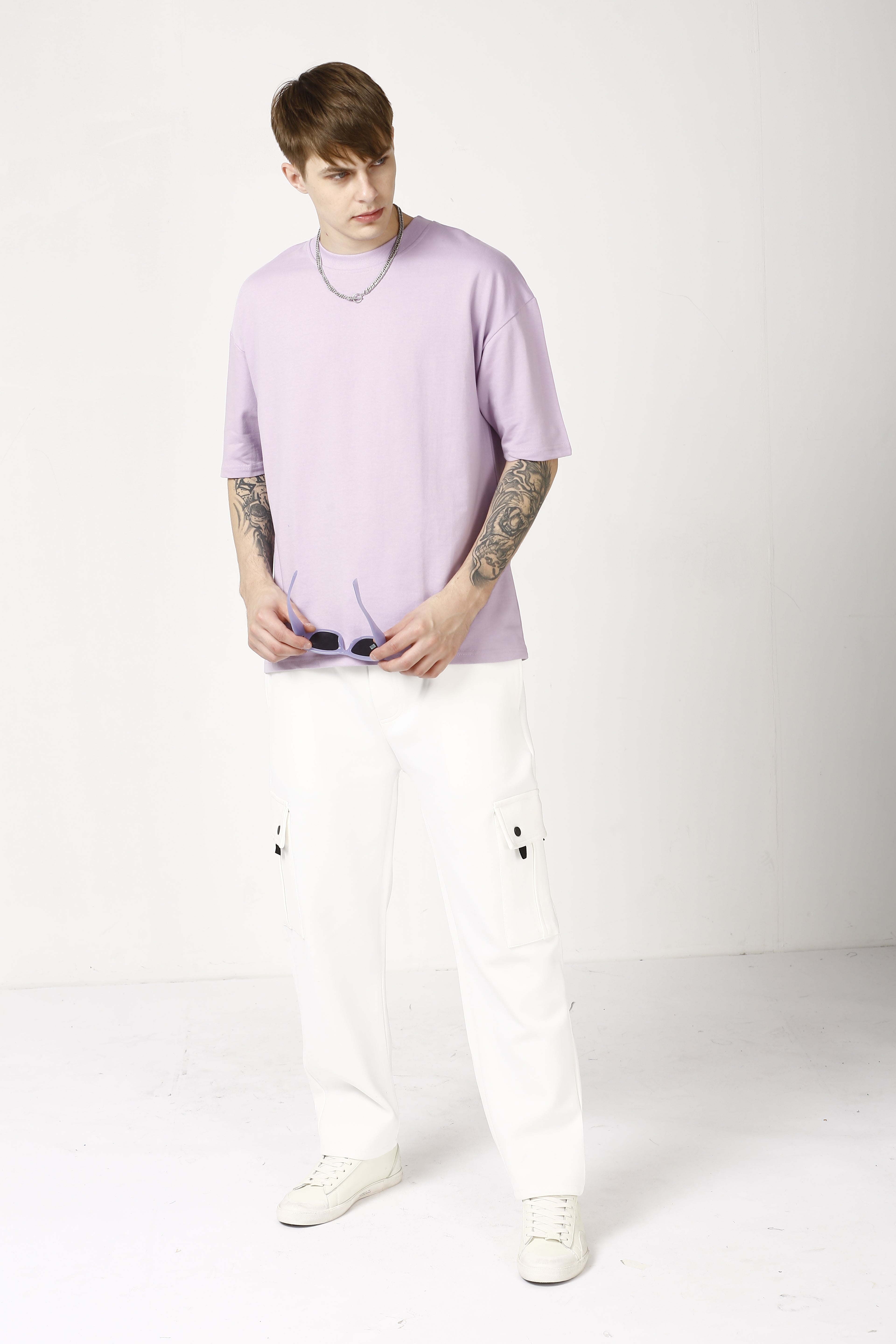 Oversized Lavender Cotton T-Shirt