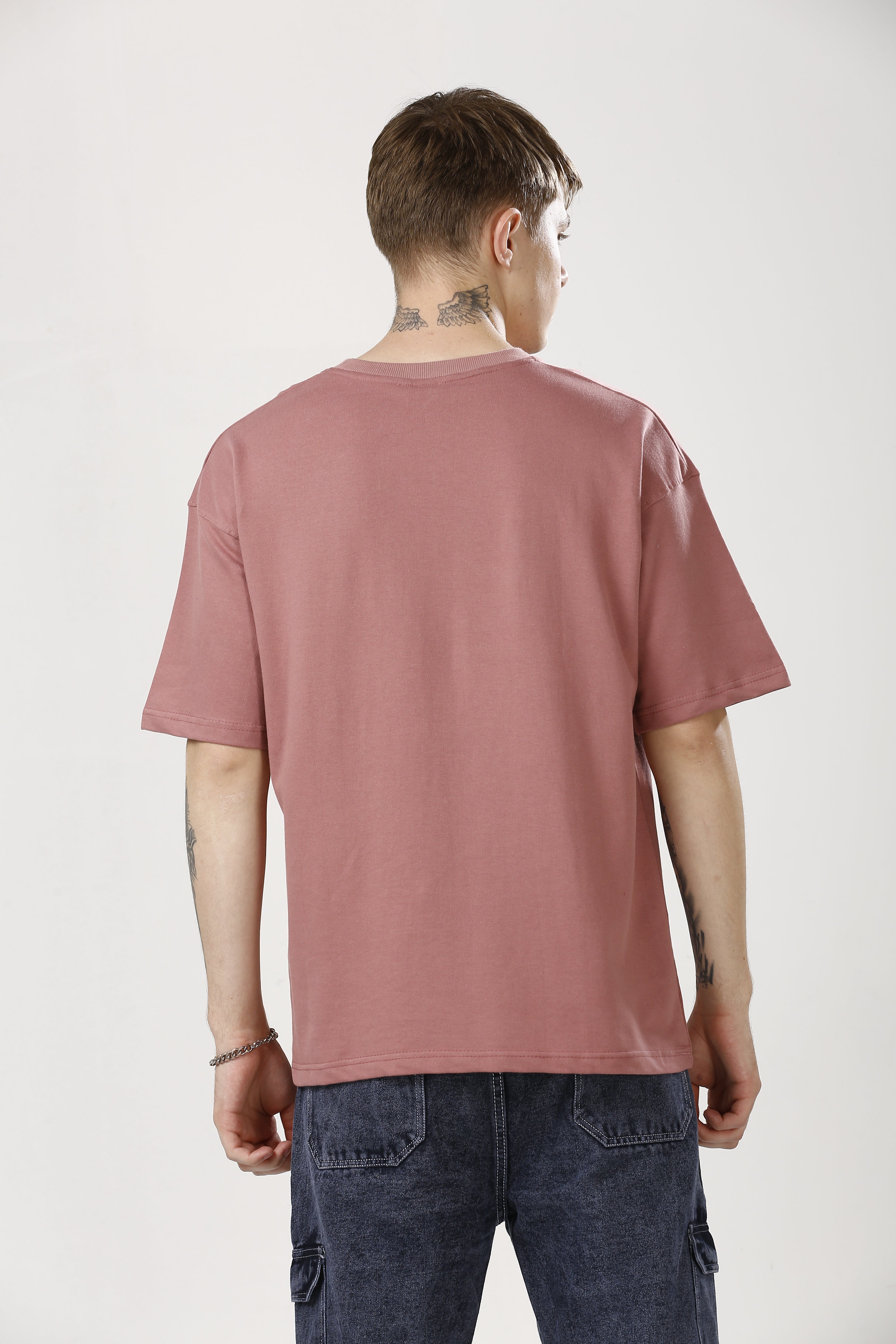 Oversized Old Rose Cotton T-Shirt