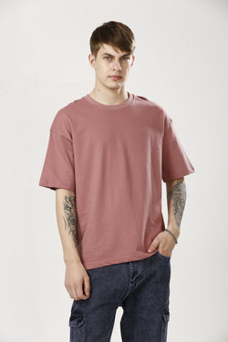 Oversized Old Rose Cotton T-Shirt