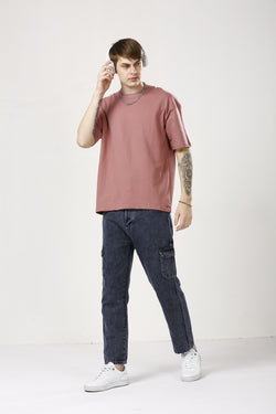 Oversized Old Rose Cotton T-Shirt