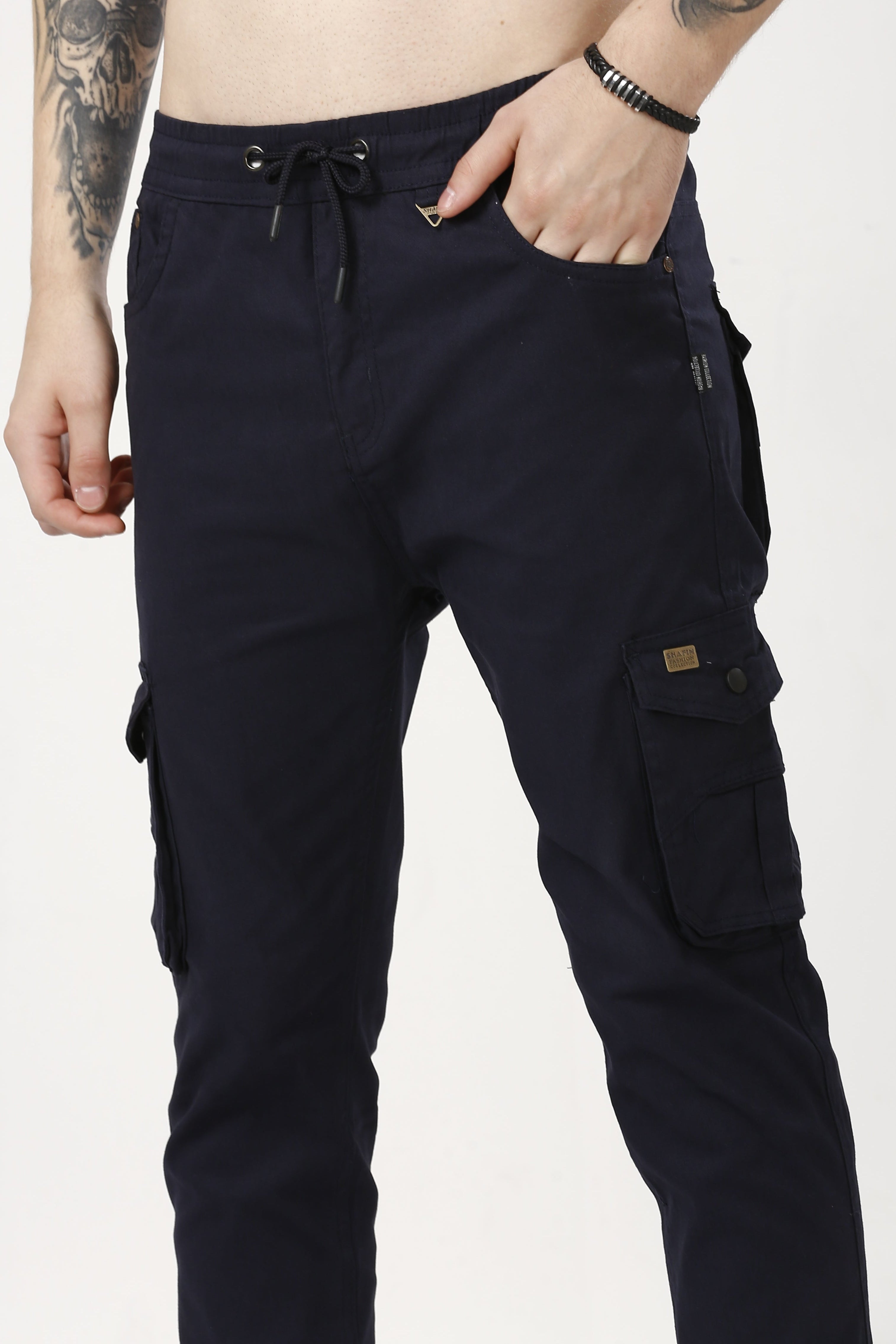 Stylish Navy Blue Cargo Joggers