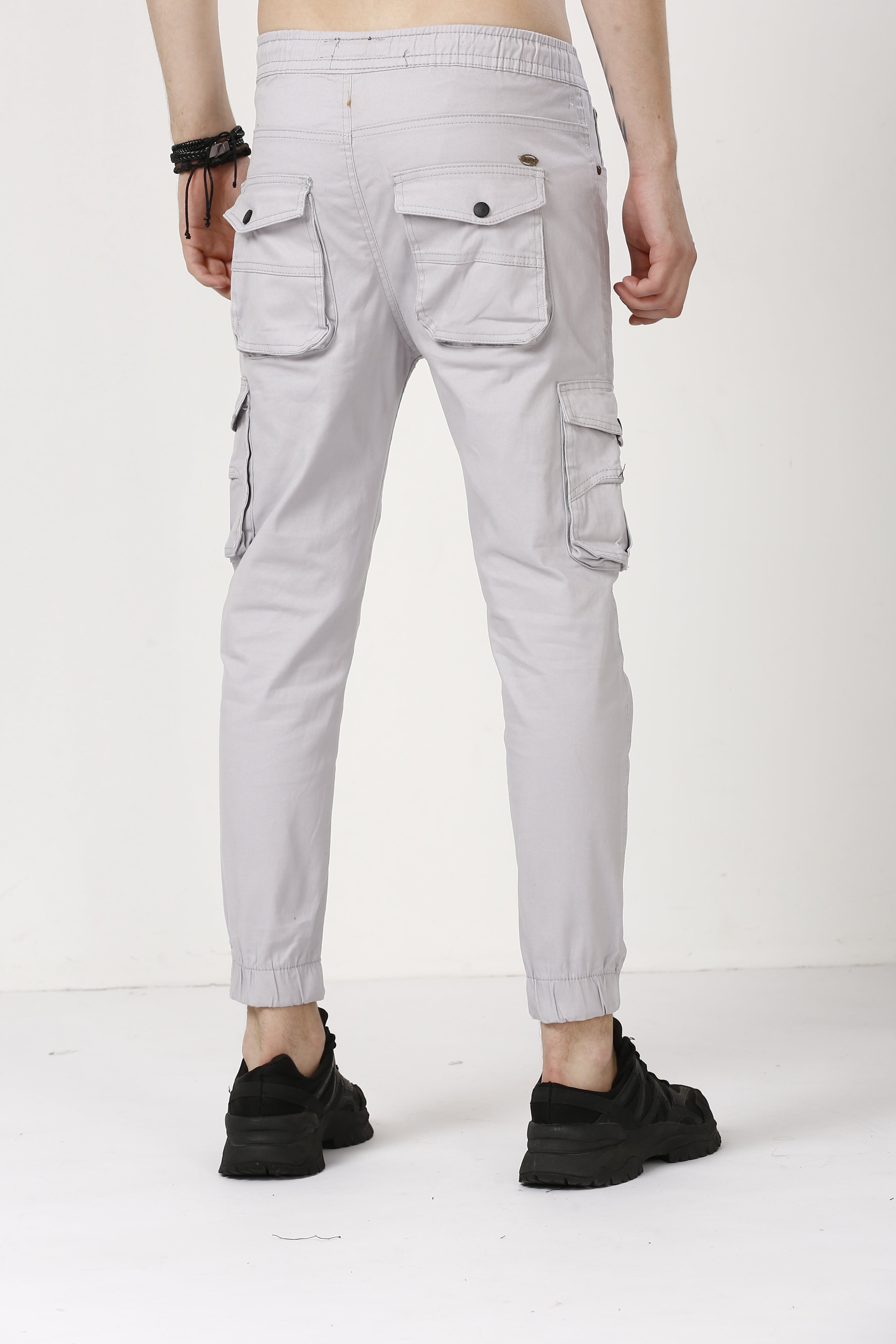 Stylish Rose Silver Cargo Joggers