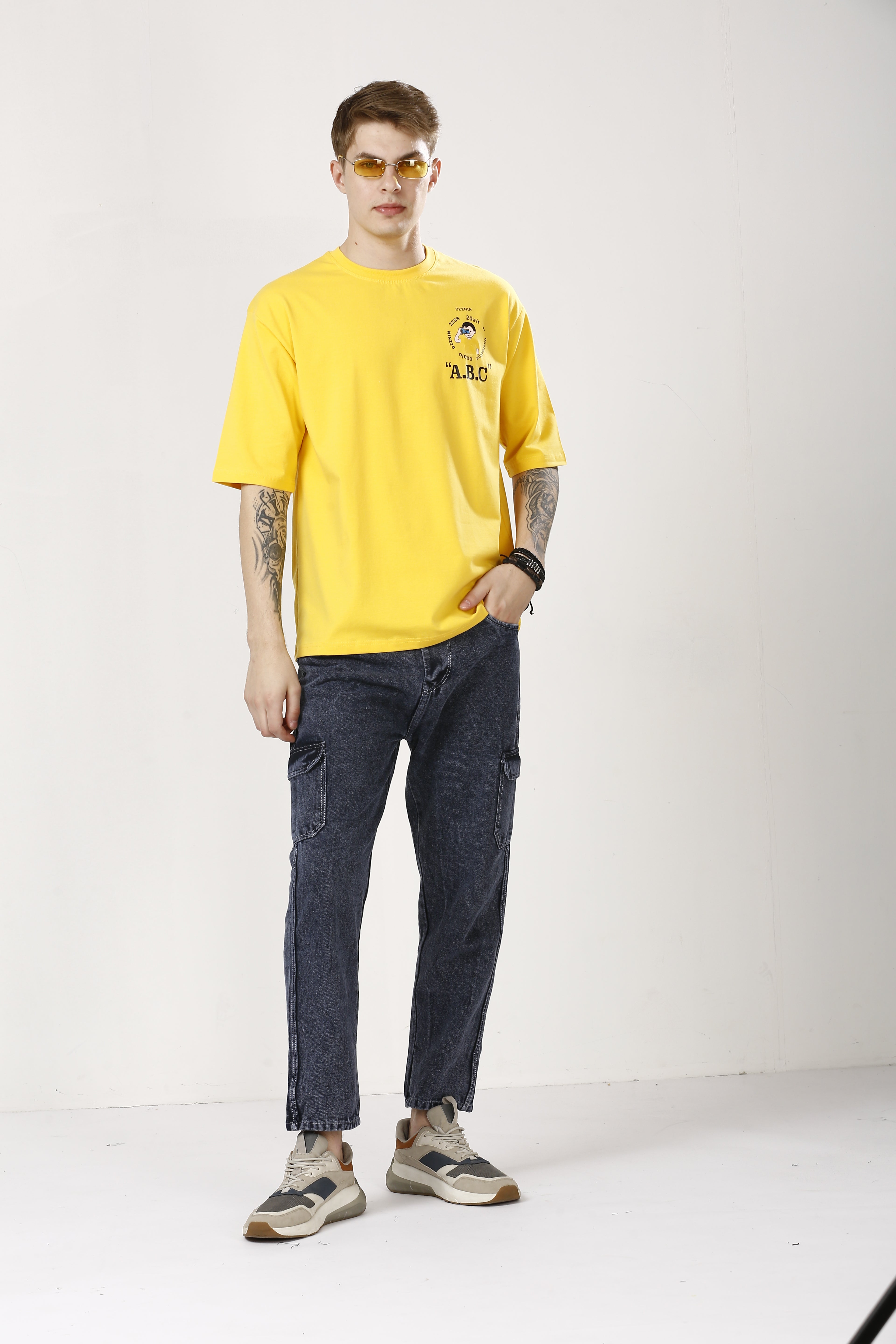 Oversized Yellow Cotton T-Shirt