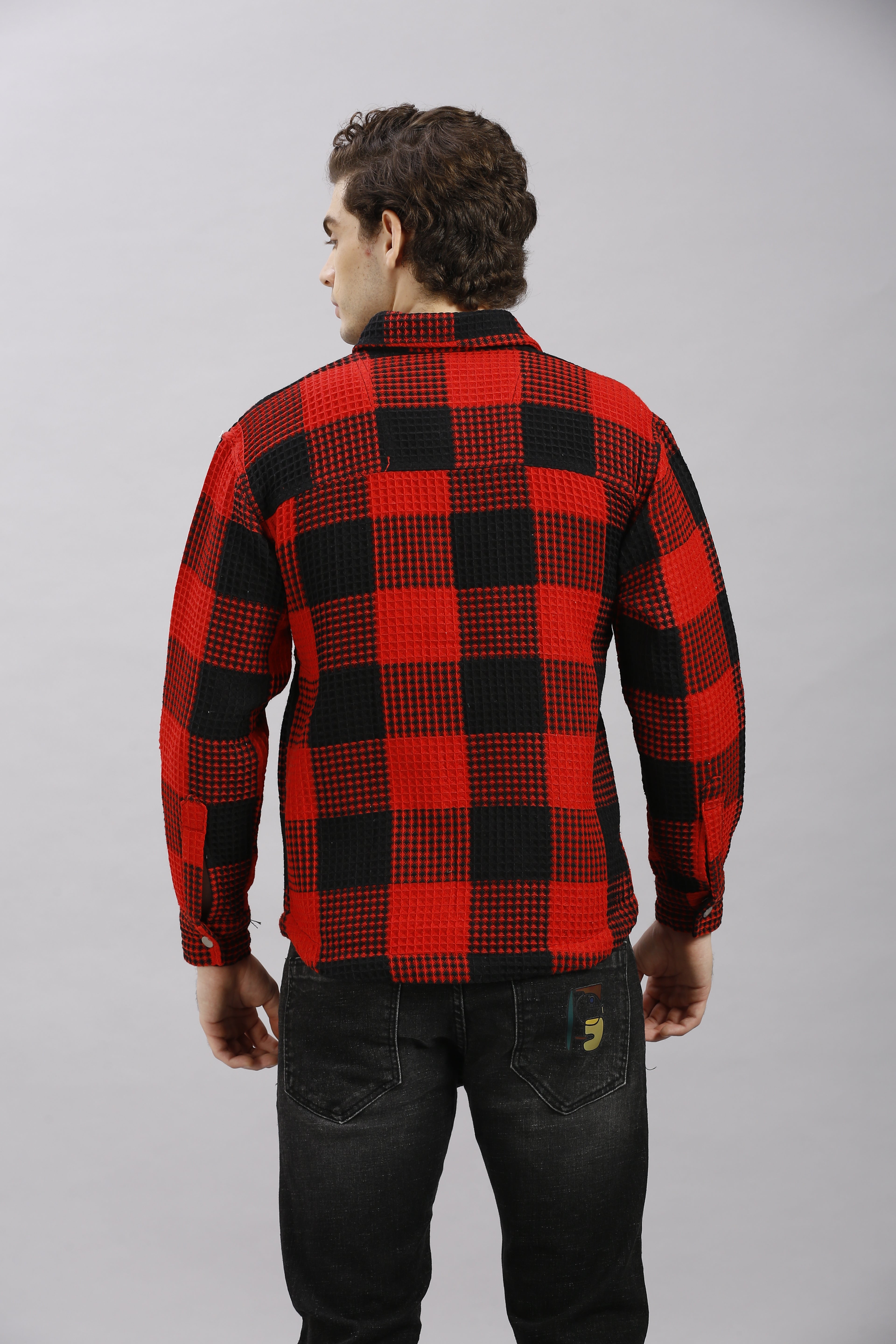 Red and Black Checks Oversize Shirt