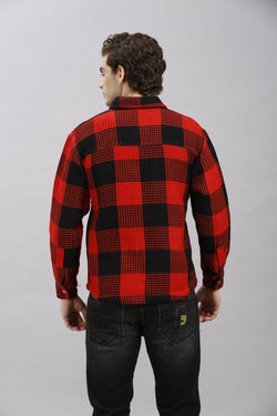 Red and Black Checks Oversize Shirt