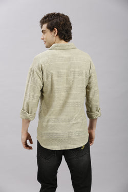 Stylish Grey Olive Transparent Net Fabric Shirt