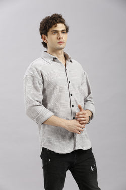 Stylish Grey Transparent Net Fabric Shirt