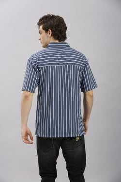 Blue Striped Oversize Shirt