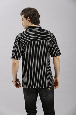 Black Striped Oversize Shirt