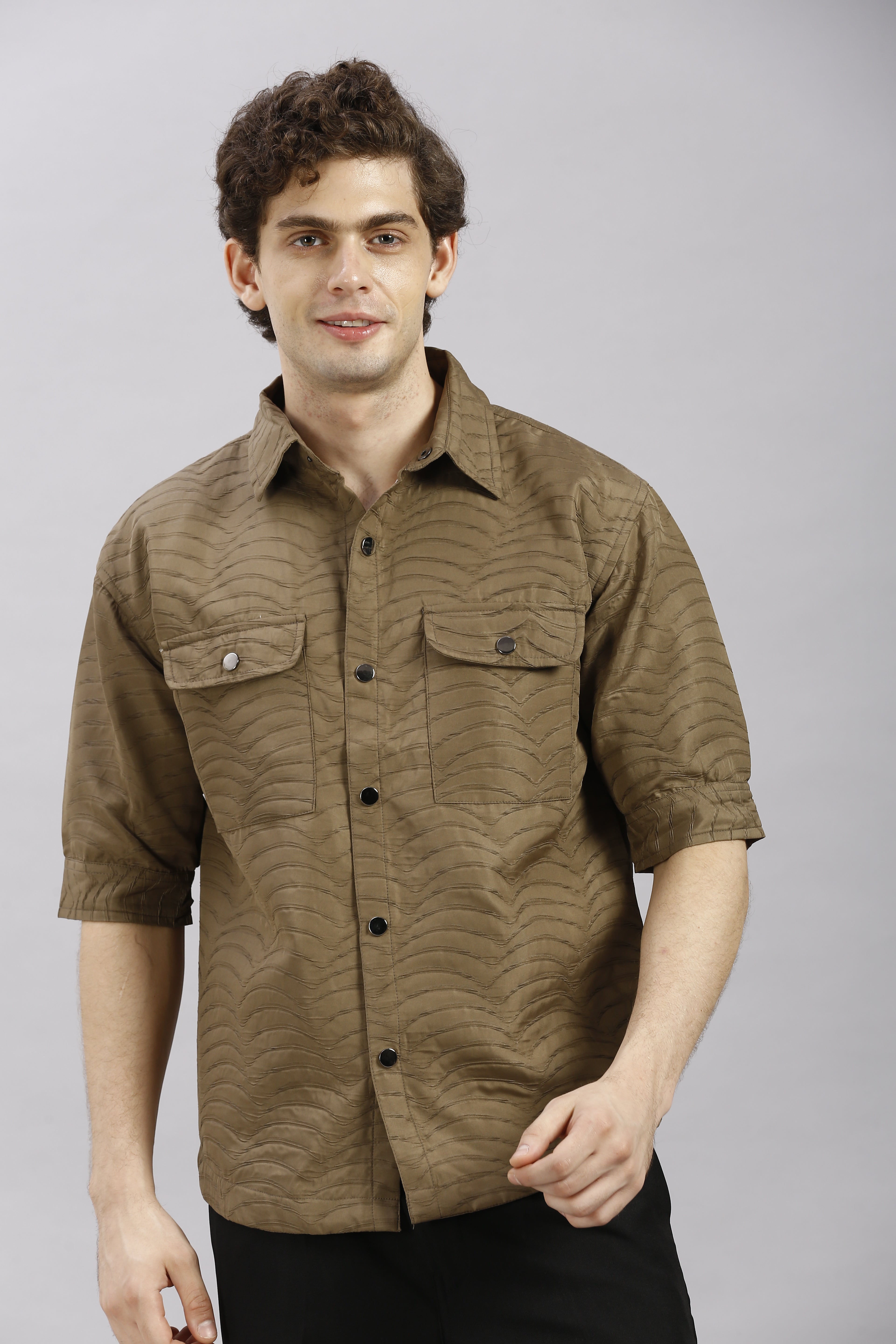 Drab Brown Oversized Shirt