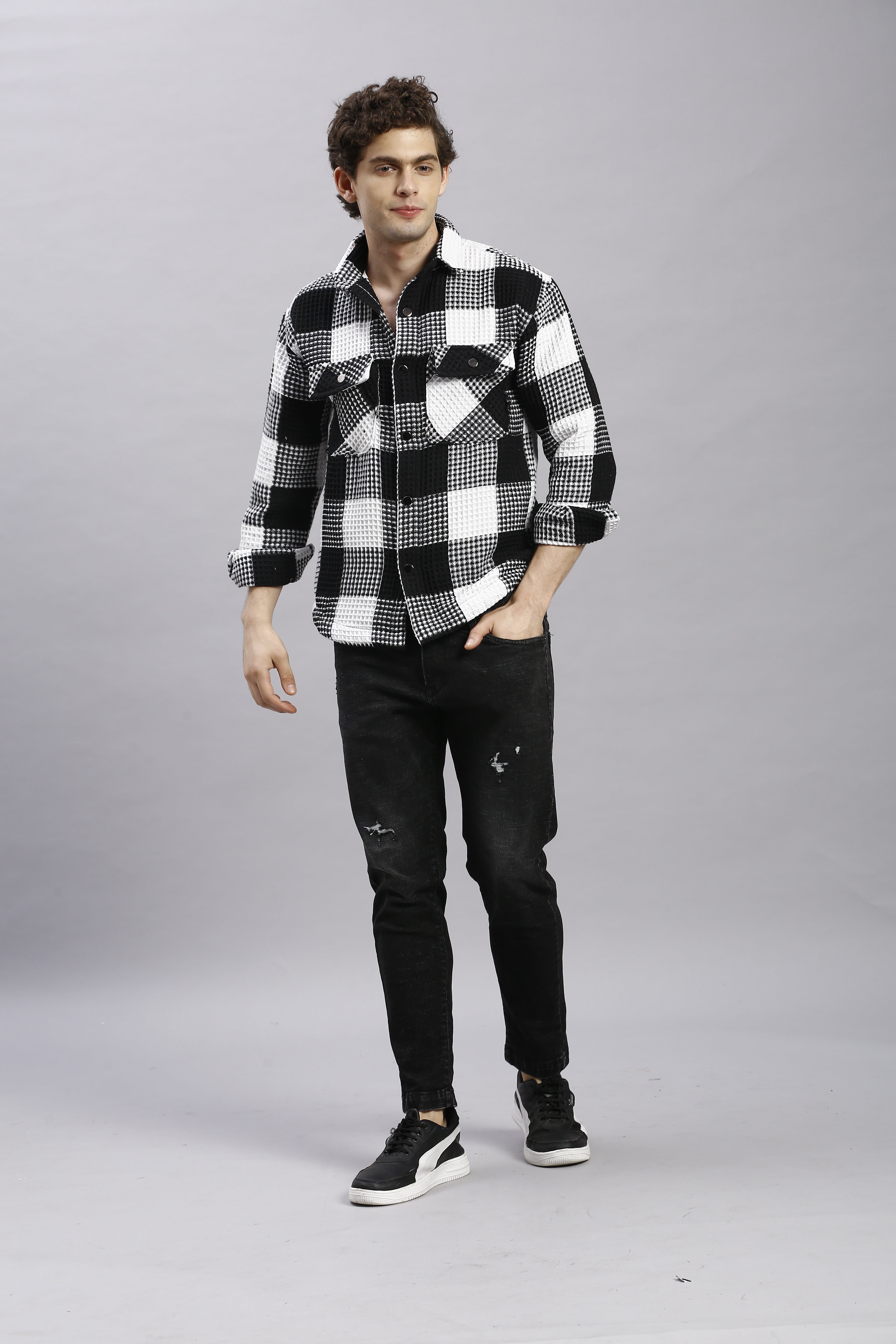 Black & White Checks Oversize Shirt