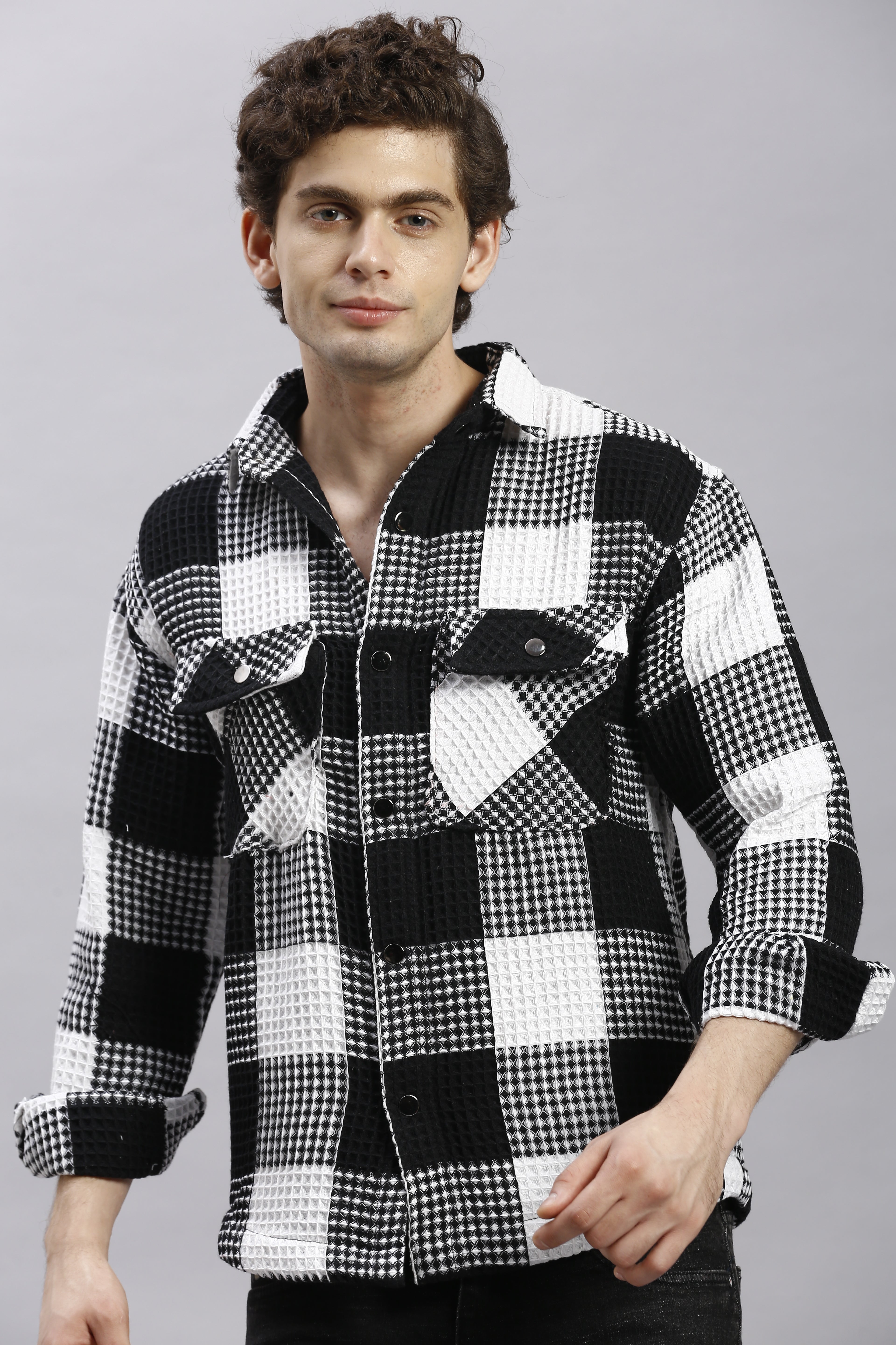 Black & White Checks Oversize Shirt