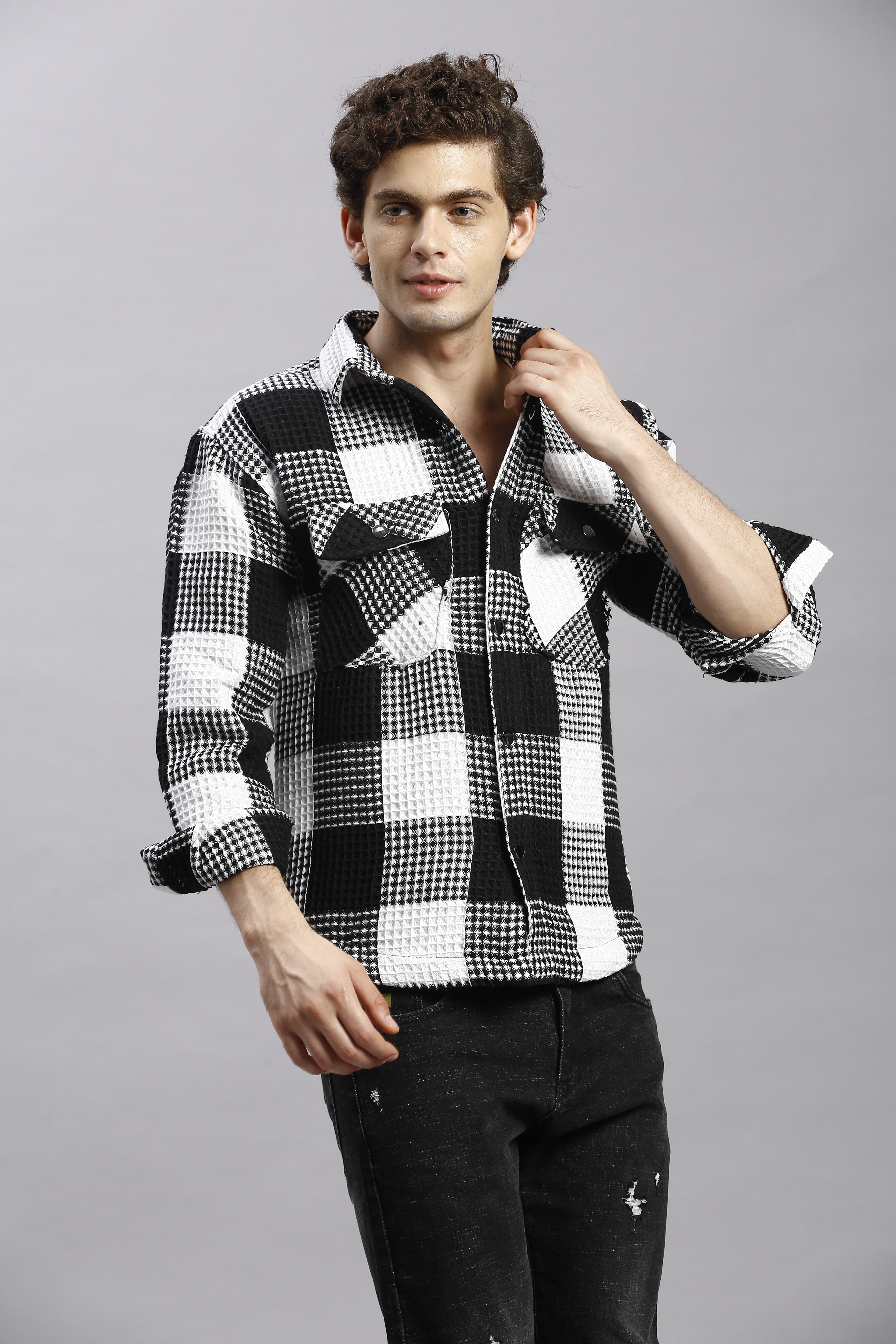 Black & White Checks Oversize Shirt