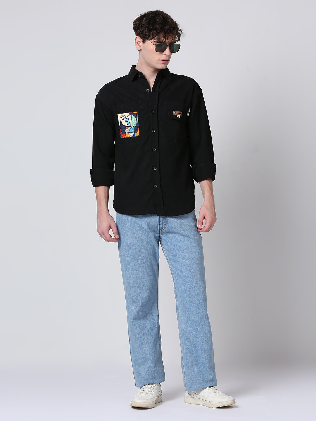 ThreadArt Black Shirt - Pocket Shirt