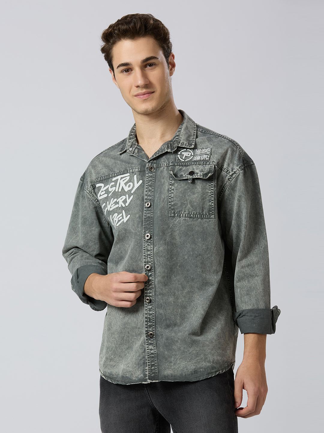 Gray Denim Shirt