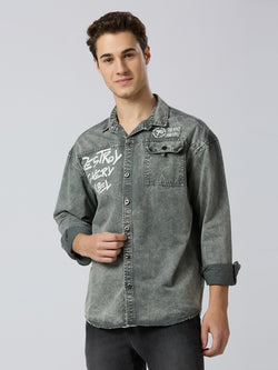 Gray Denim Shirt