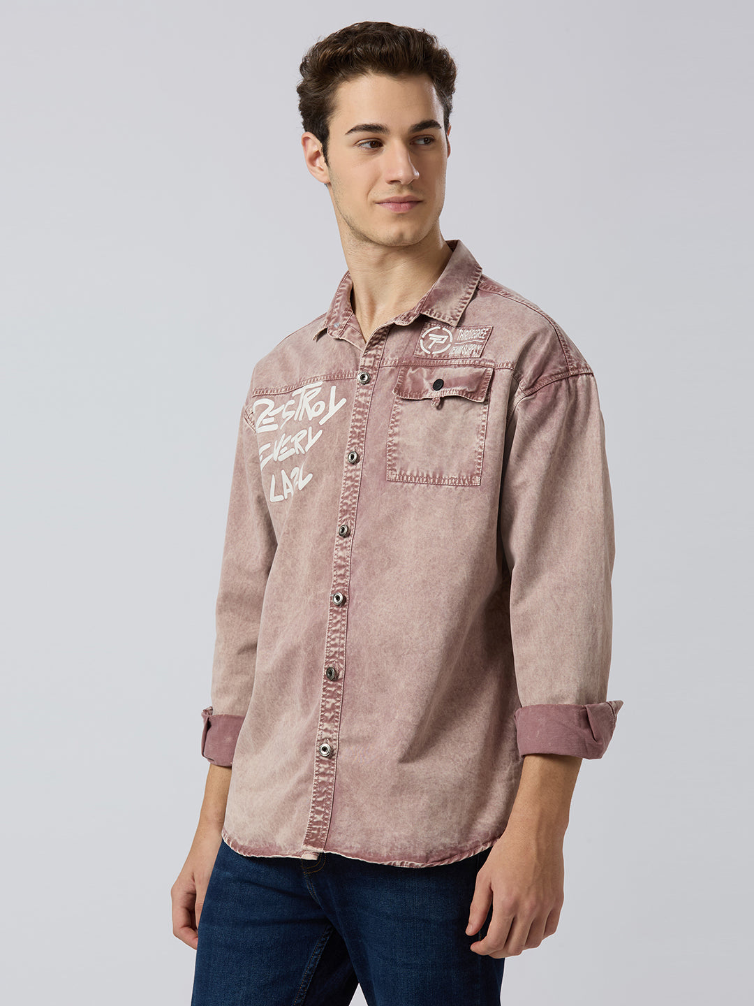 Rose Brown Denim Shirt