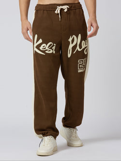 Brown Loose Fit Stripes Pants