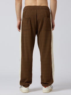 Brown Loose Fit Stripes Pants