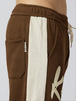 Brown Loose Fit Stripes Pants