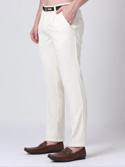 White Slim-fit Mid-rise Trouser