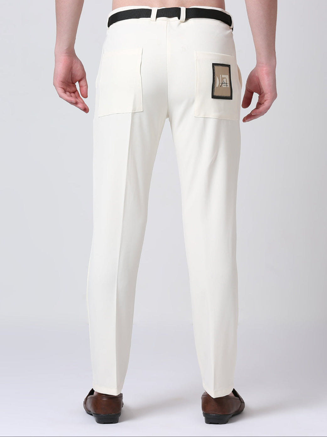 White Slim-fit Mid-rise Trouser