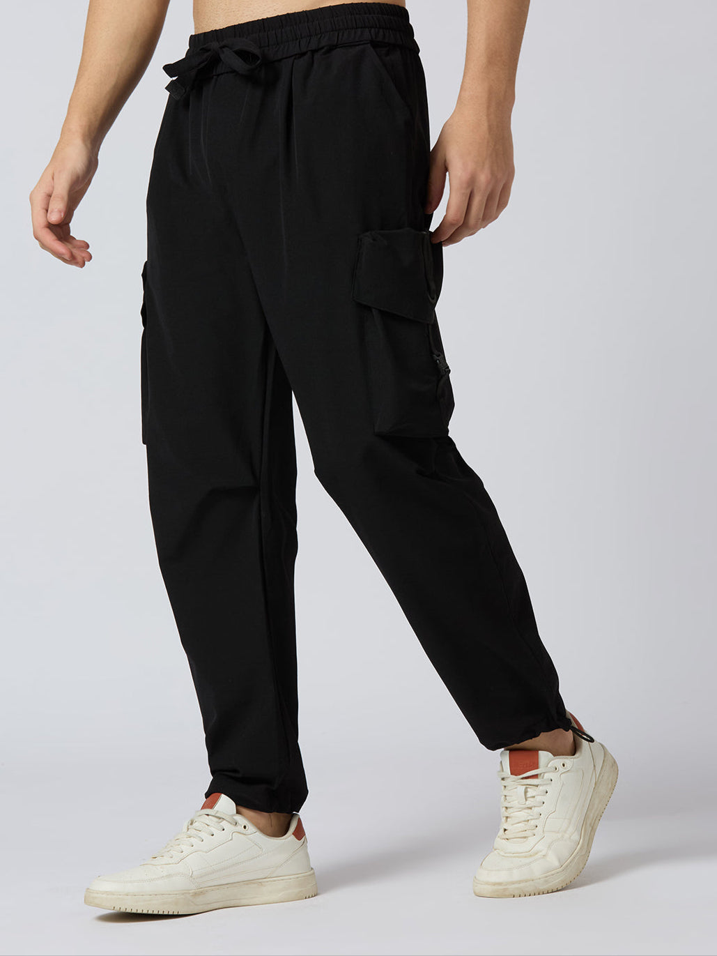 Black Cargo Loose Fit Pants