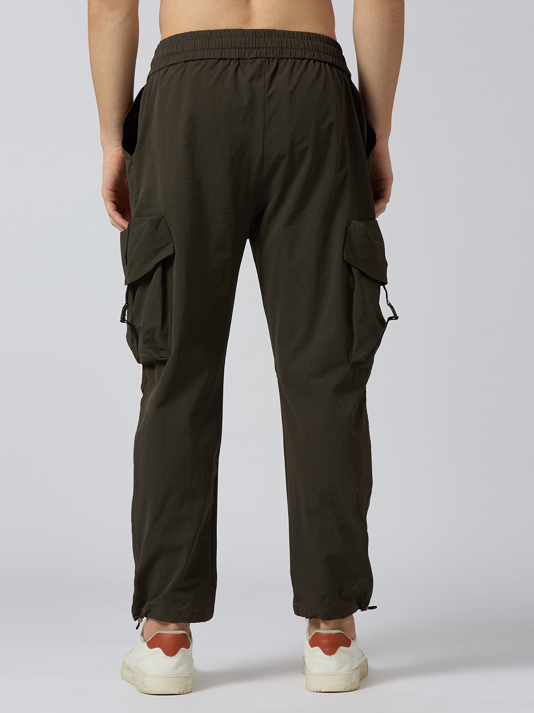 Dark Olive Green Cargo Loose Fit Pants