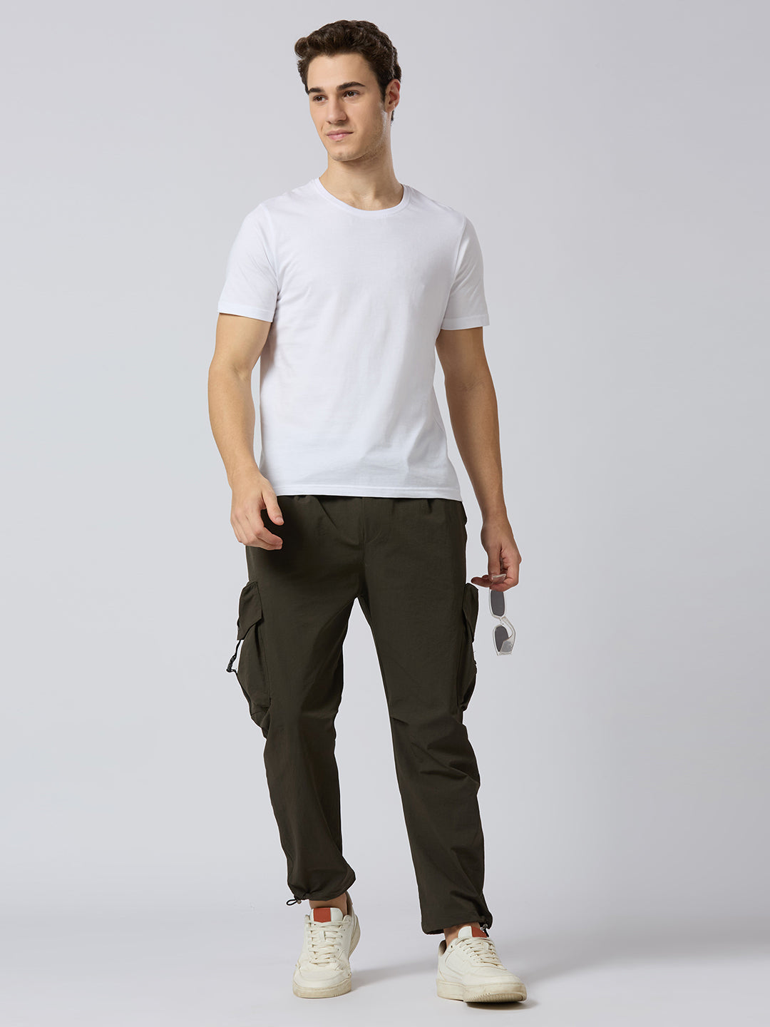 Dark Olive Green Cargo Loose Fit Pants