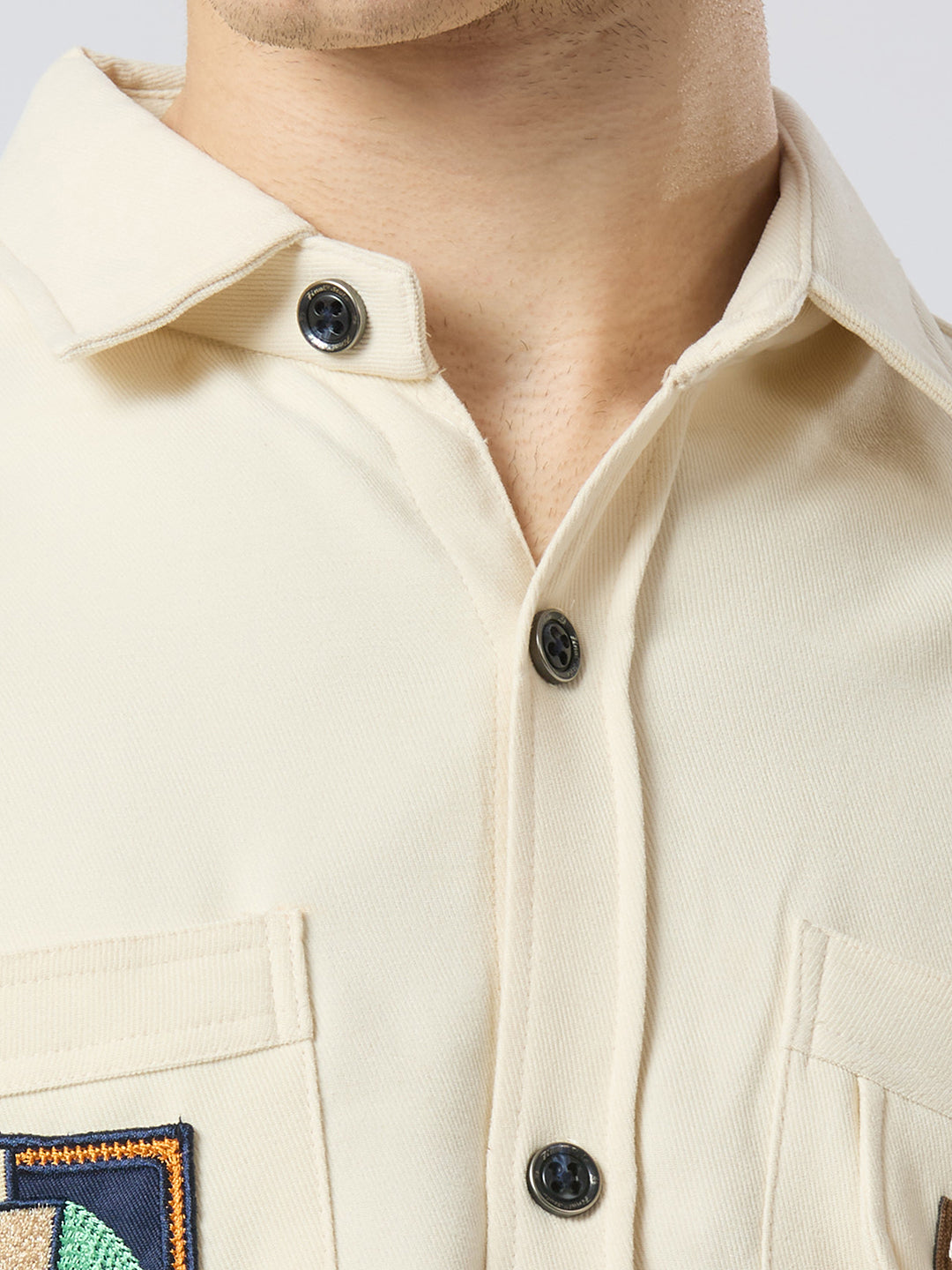 ThreadArt Beige Shirt - Pocket Shirt