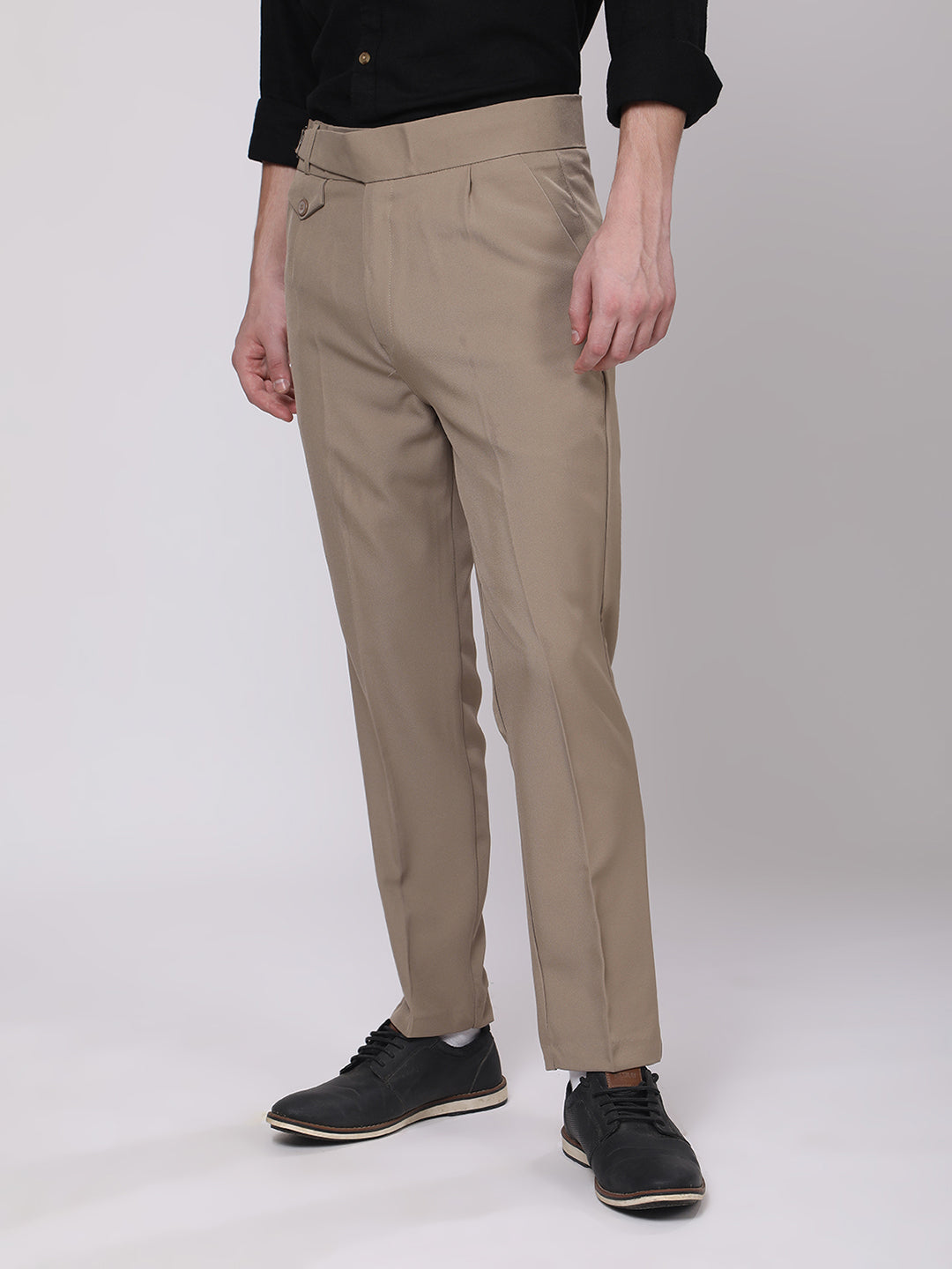 Beige Gurkha Style Formal Trousers