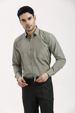 Dusty Grey Formal Cotton-Poly Shirt