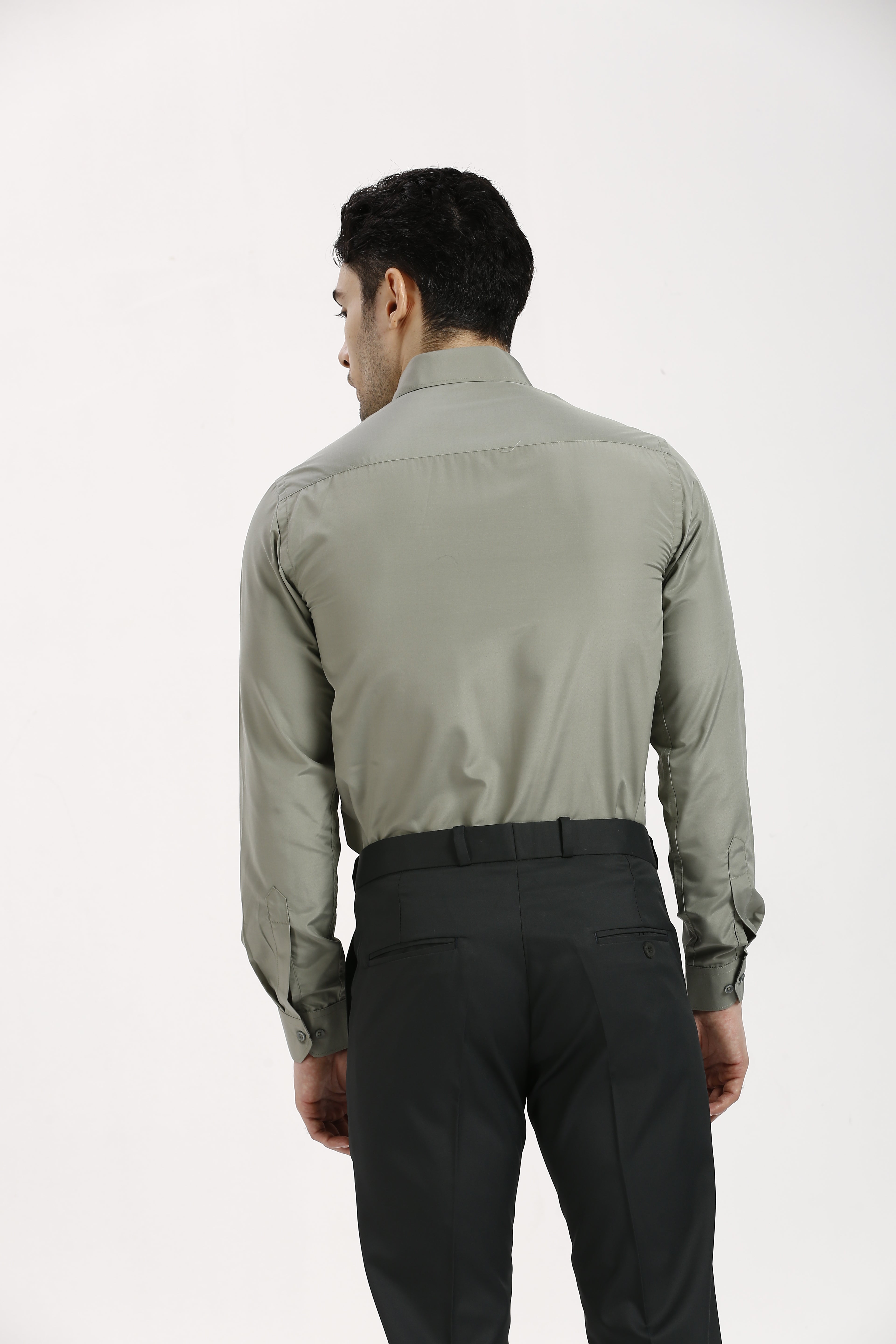 Dusty Grey Formal Cotton-Poly Shirt