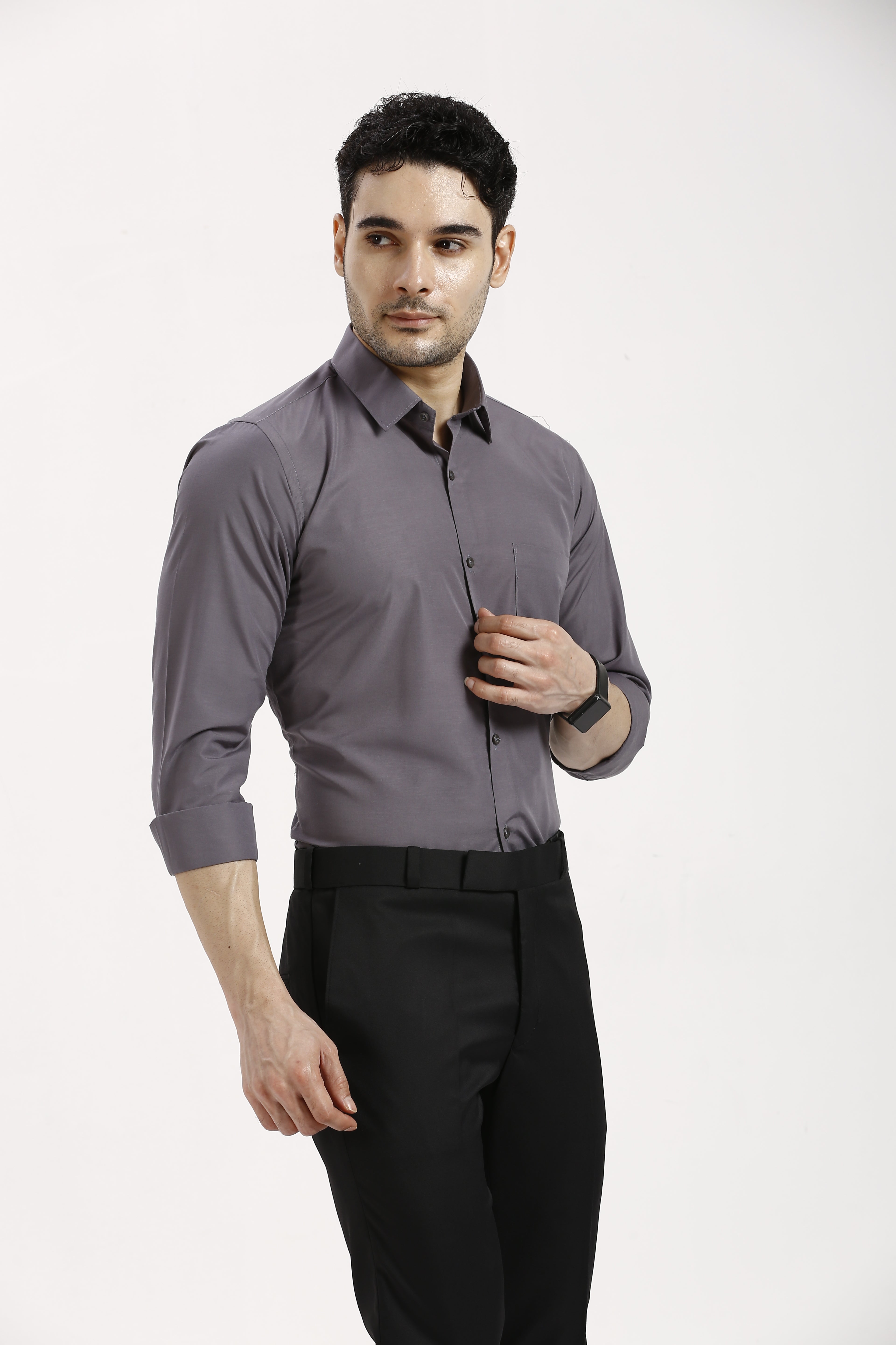 Smokey Lavender Formal Cotton-Poly Shirt