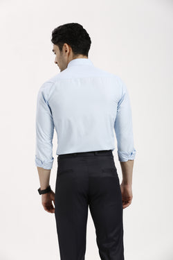 Light Blue Formal Cotton-Poly Shirt